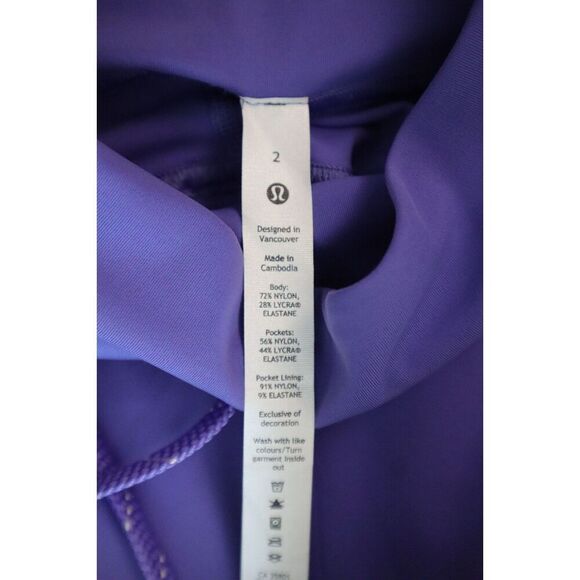 Lululemon W5EQ9S Women's Sz 2 Purple Cargo Super Hi-Rise Hiking 25" Tights - Picture 4 of 16